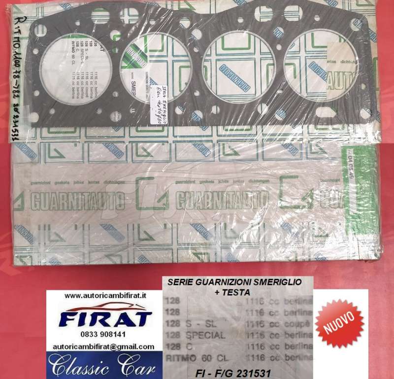 GUARNIZIONI SMERIGLIO FIAT 128 1100 COUPE' + T.C. (231531)